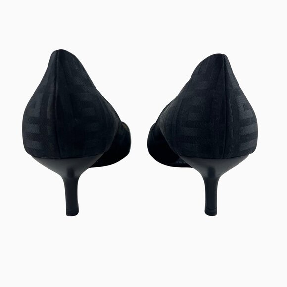 Givenchy Classic Womens Size 40 Black Monogram Pointed Toe Kitten Heel Pumps - Picture 6 of 13